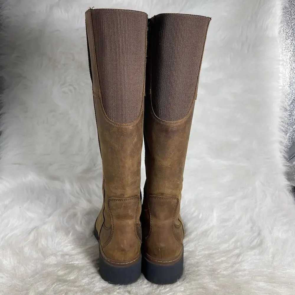 Timberland Graceyn Women’s 8 Brown Waterproof Tall Side Zip A2FXB A5819
